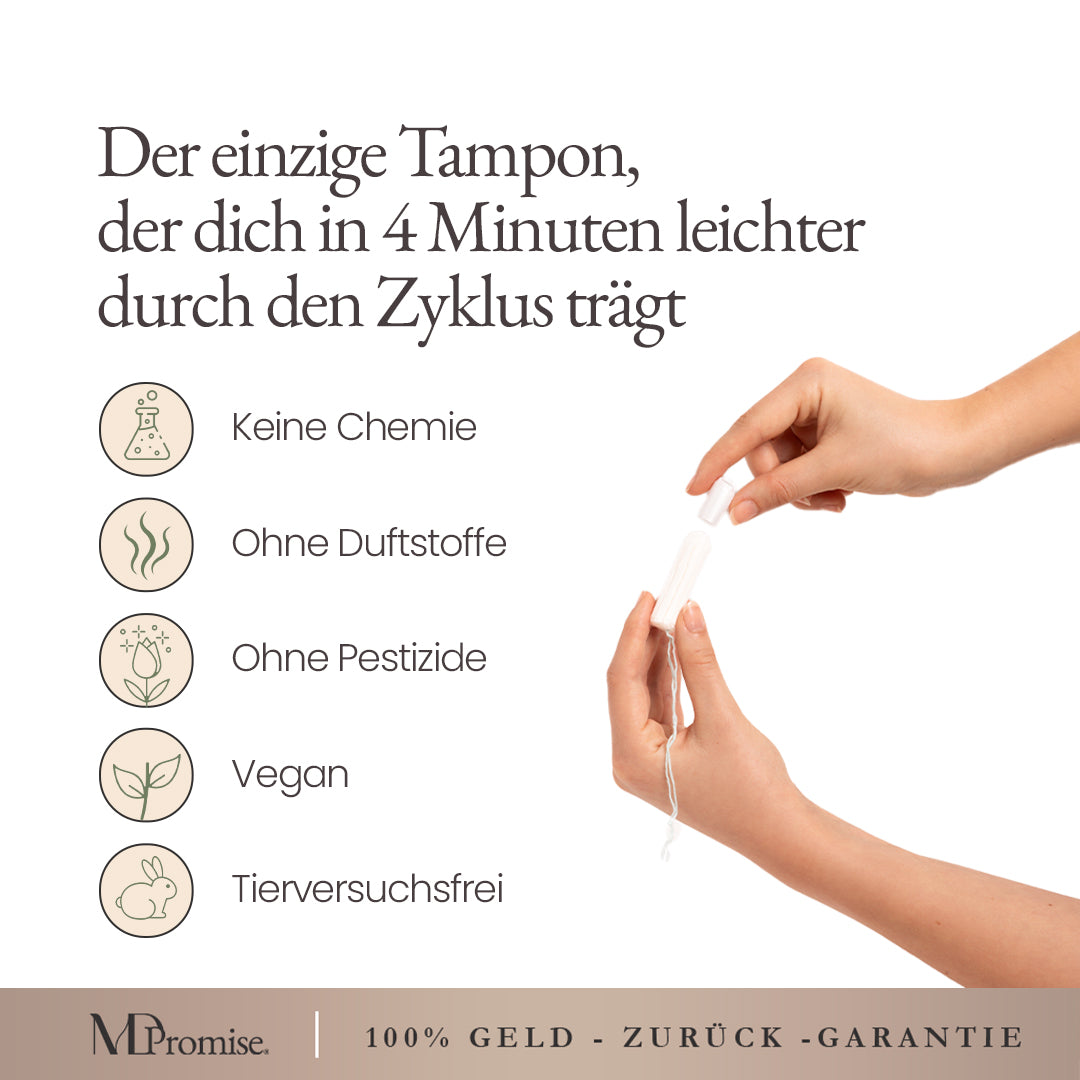 Bye Krämpfe, Hi Freiheit – mit innovativem 3-Stufen Wohlfühl-Komplex™️ im MinaDays Tampon