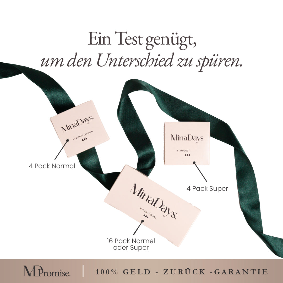 Bye Krämpfe, Hi Freiheit – mit innovativem 3-Stufen Wohlfühl-Komplex™️ im MinaDays Tampon