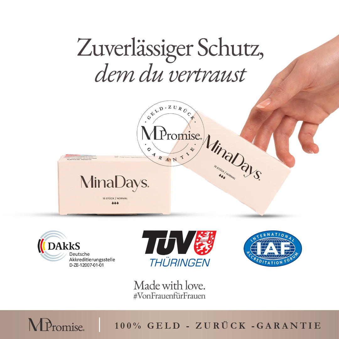 Bye Krämpfe, Hi Freiheit – mit innovativem 3-Stufen Wohlfühl-Komplex™️ im MinaDays Tampon
